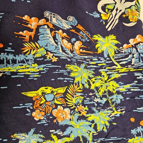 Star Wars Grogu Baby Yoda Hawaiian Shirt Mandalorian Men's Size XXL Short Sleeve - Picture 5 of 7